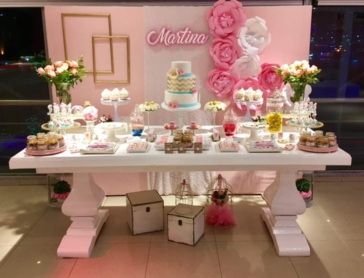  Pink and golden Harmony birthday party - Shabby chic