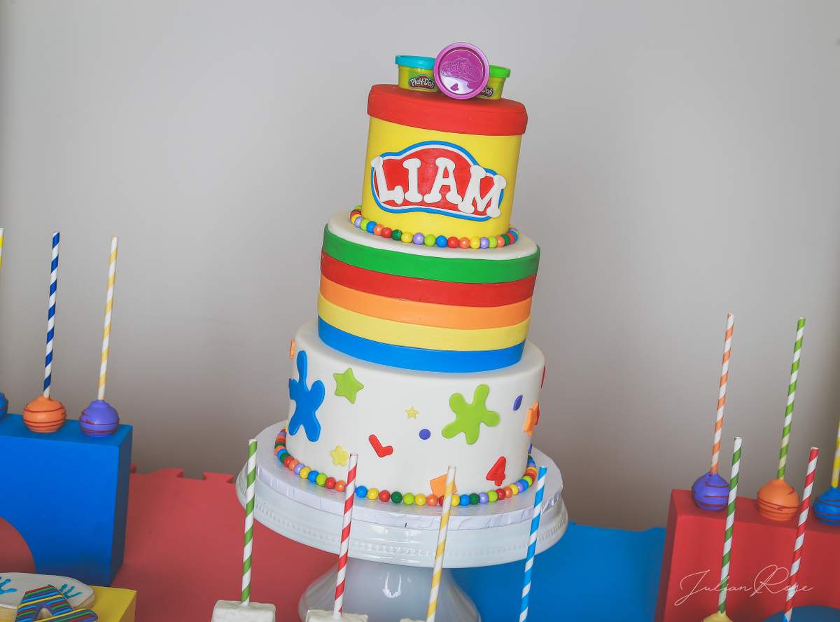 play doh themed birthday cake