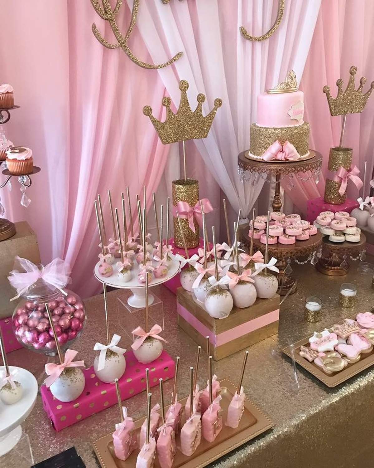 Pink & Gold Birthday Party Ideas Photo 11 of 17 Catch My Party