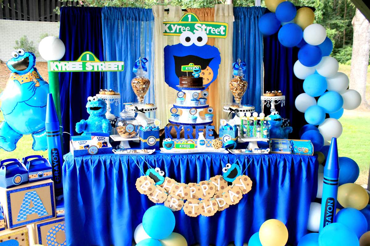 Cookie Monster Sesame Street Birthday Party Ideas Photo 5 Of 28 