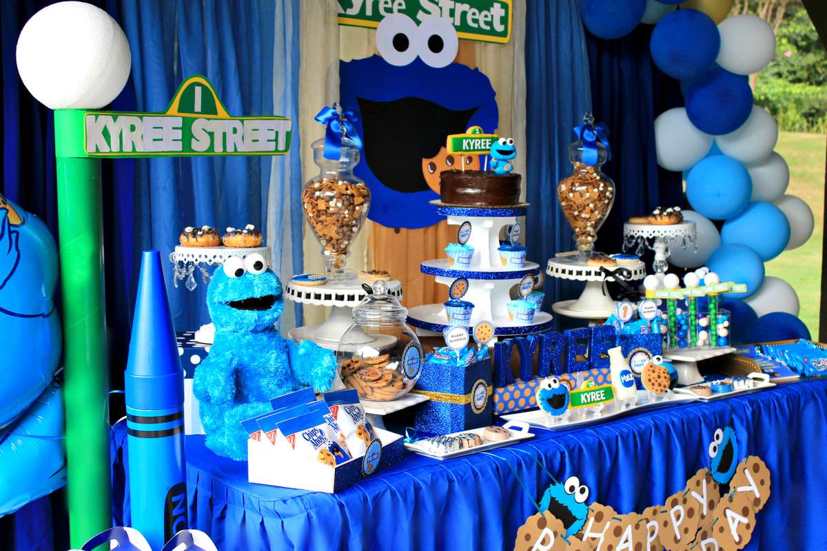 Cookie Monster Sesame Street Birthday Party Ideas Photo 5 Of 28 