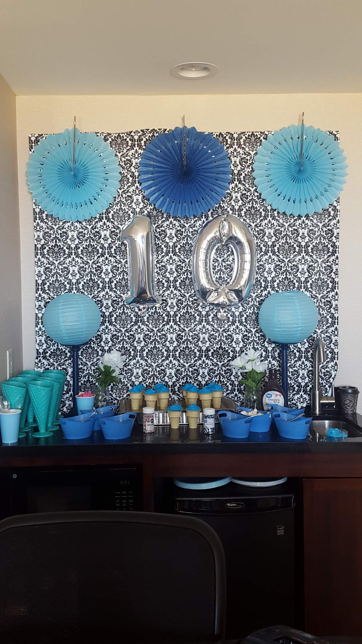 Zenaya's 10th Birthday Slumber Party - Blue, Black and White