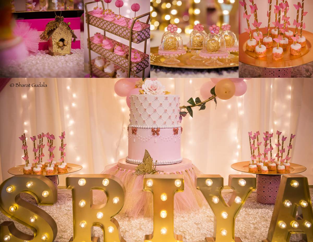 Sriya's Pink and gold First Birthday party - Pink and gold 