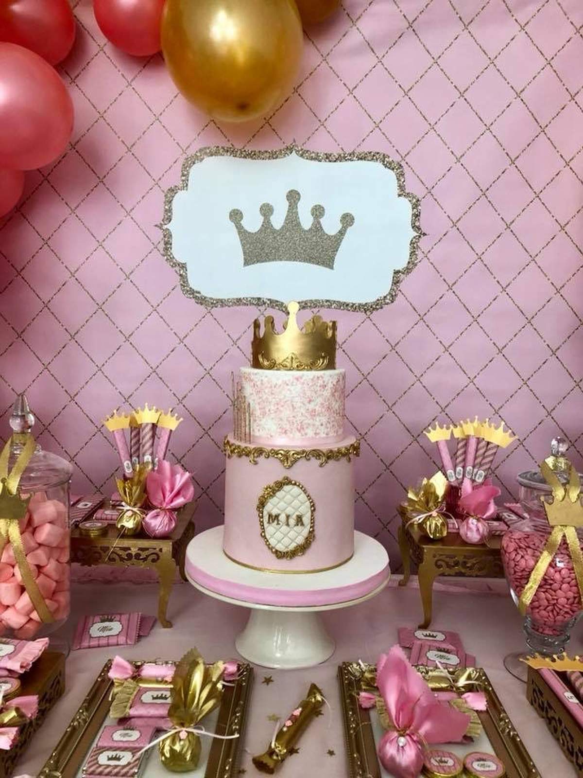 Princess Gold & Pink Birthday Party Ideas | Photo 1 of 19 | Catch My Party