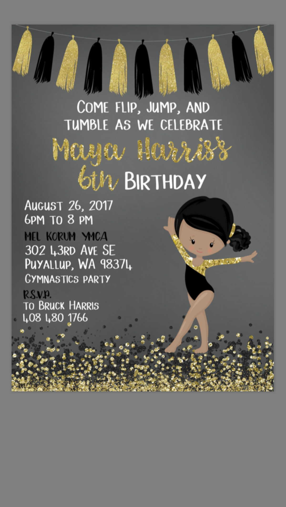 Maya's 6 year gymnastics party - Gymnastics 