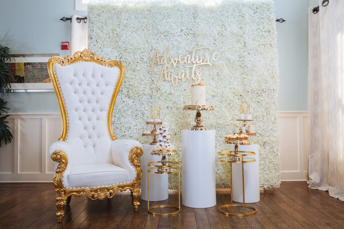 White and Gold Baby Shower Party Ideas Photo 1 of 7 Catch My Party