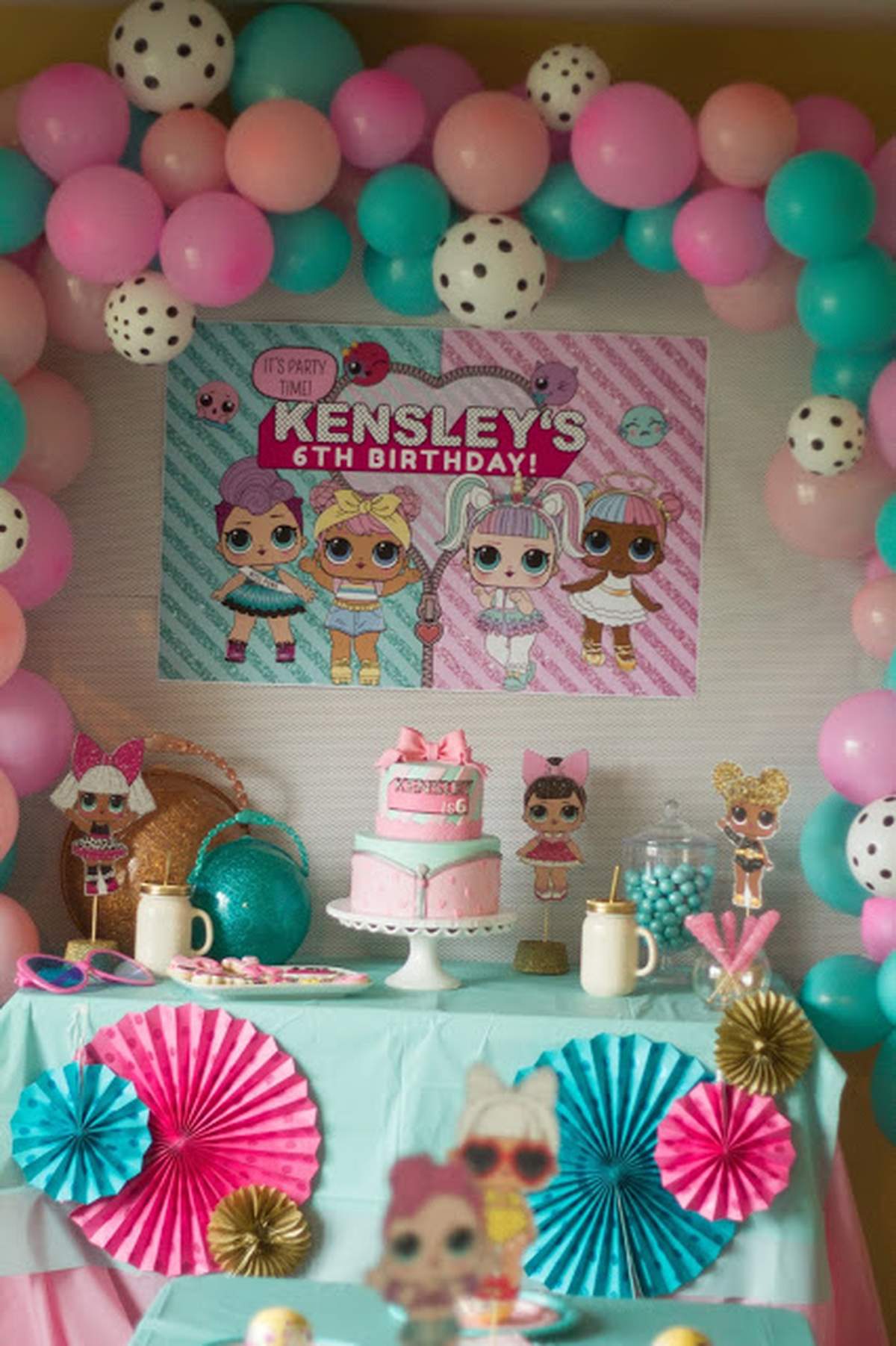 7th Birthday LOL Balloon Decorating Kit - 11 Piece Set With Mylar Number 7, Themed Balloons & Latex Balloons