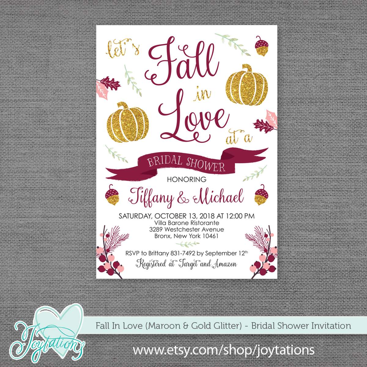 Fall In Love Bridal Shower - Pumpkin