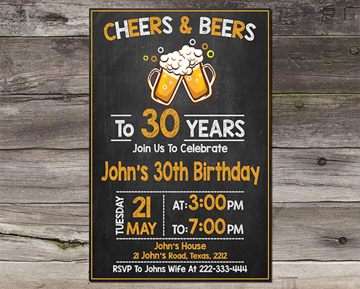 Cheers And Beers To 30 Years 30th Birthday Party - Beer