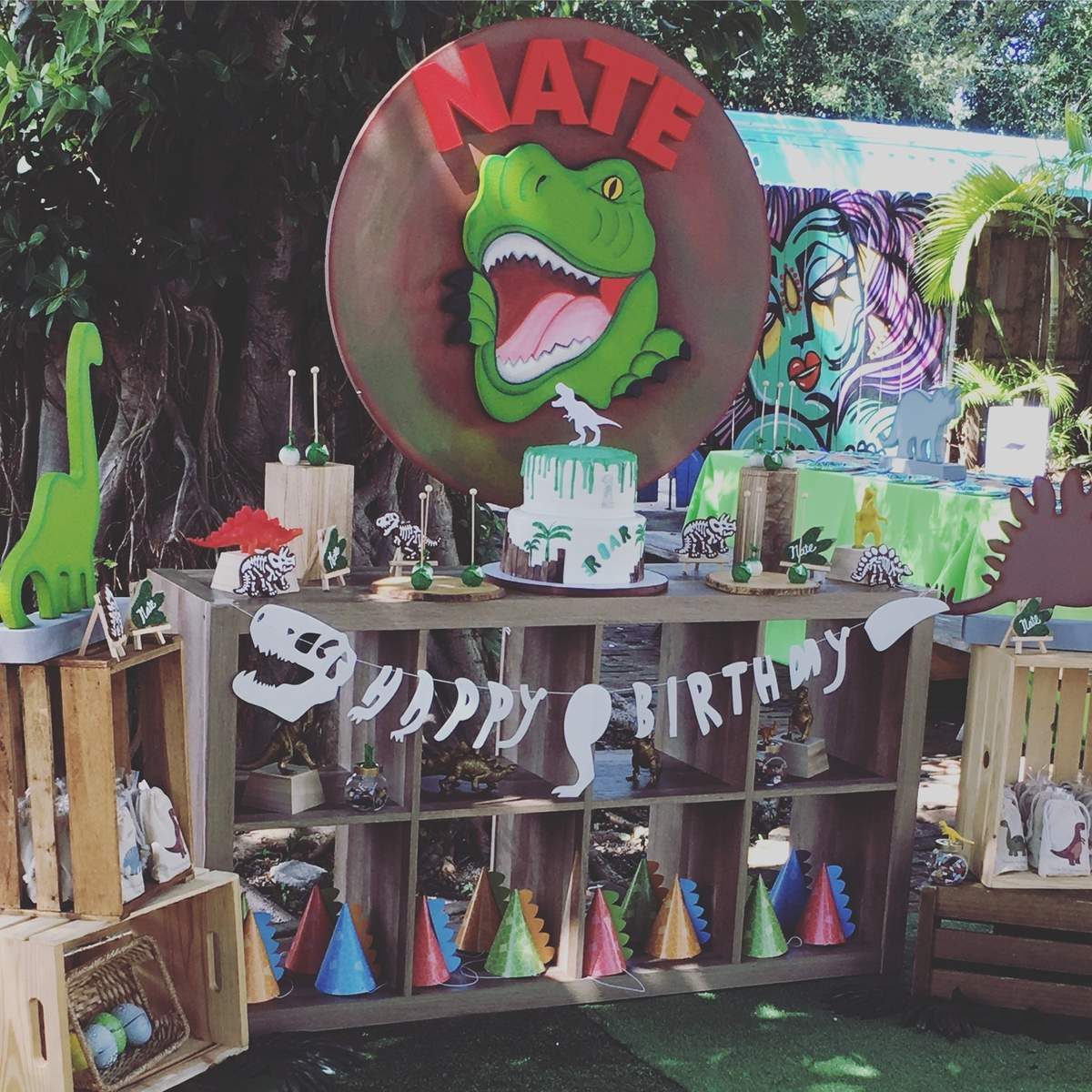 Roar it’s Nate’s first birthday  - Dinosaur 