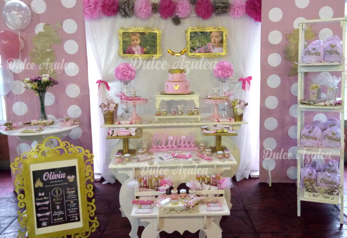 Olivia Minnie Mouse 1st Birthday Party - Minnie Gold