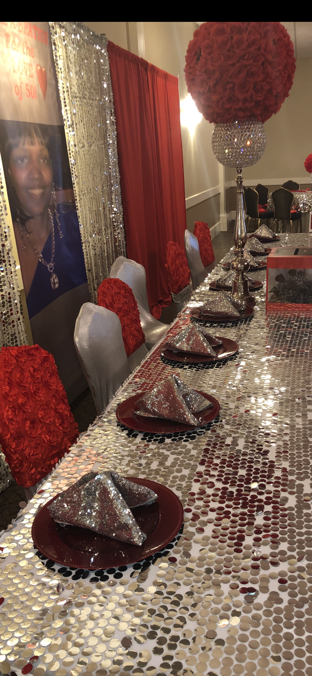 Michelle’s red and silver 50th birthday -  Michelle’s 50th SHELL-a-bration