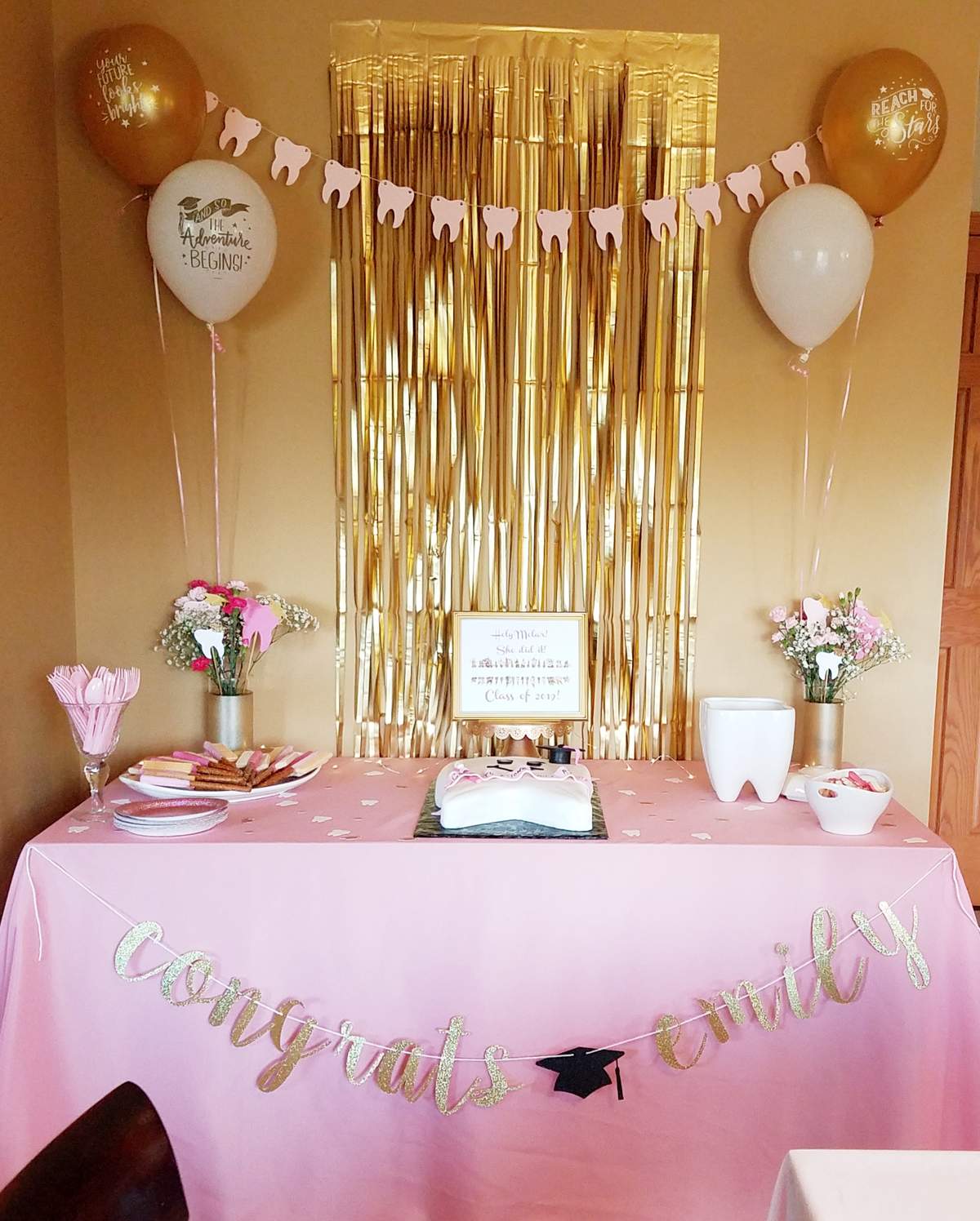 Dental hygiene family grad party - Pink floral