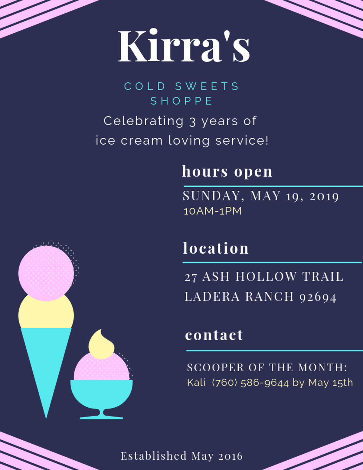 Kirra’s Frozen Sweet Shoppe - Ice Cream Party