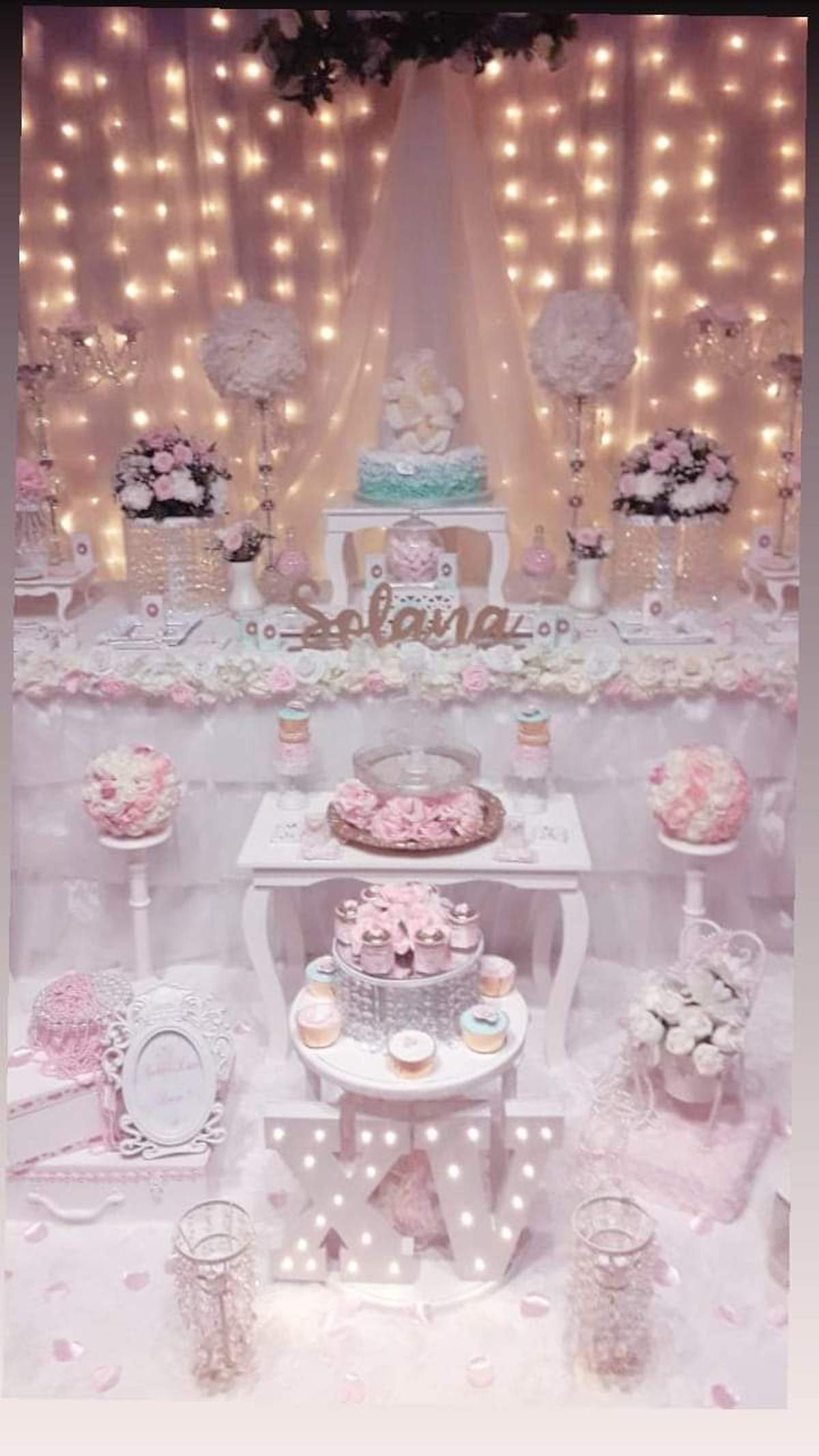 15 años white and flowers - Romantic flowers