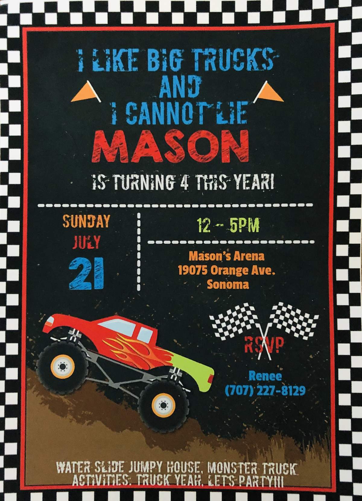 Mason’s Montster Truck Smash 4th Birthday  - Monster Truck 