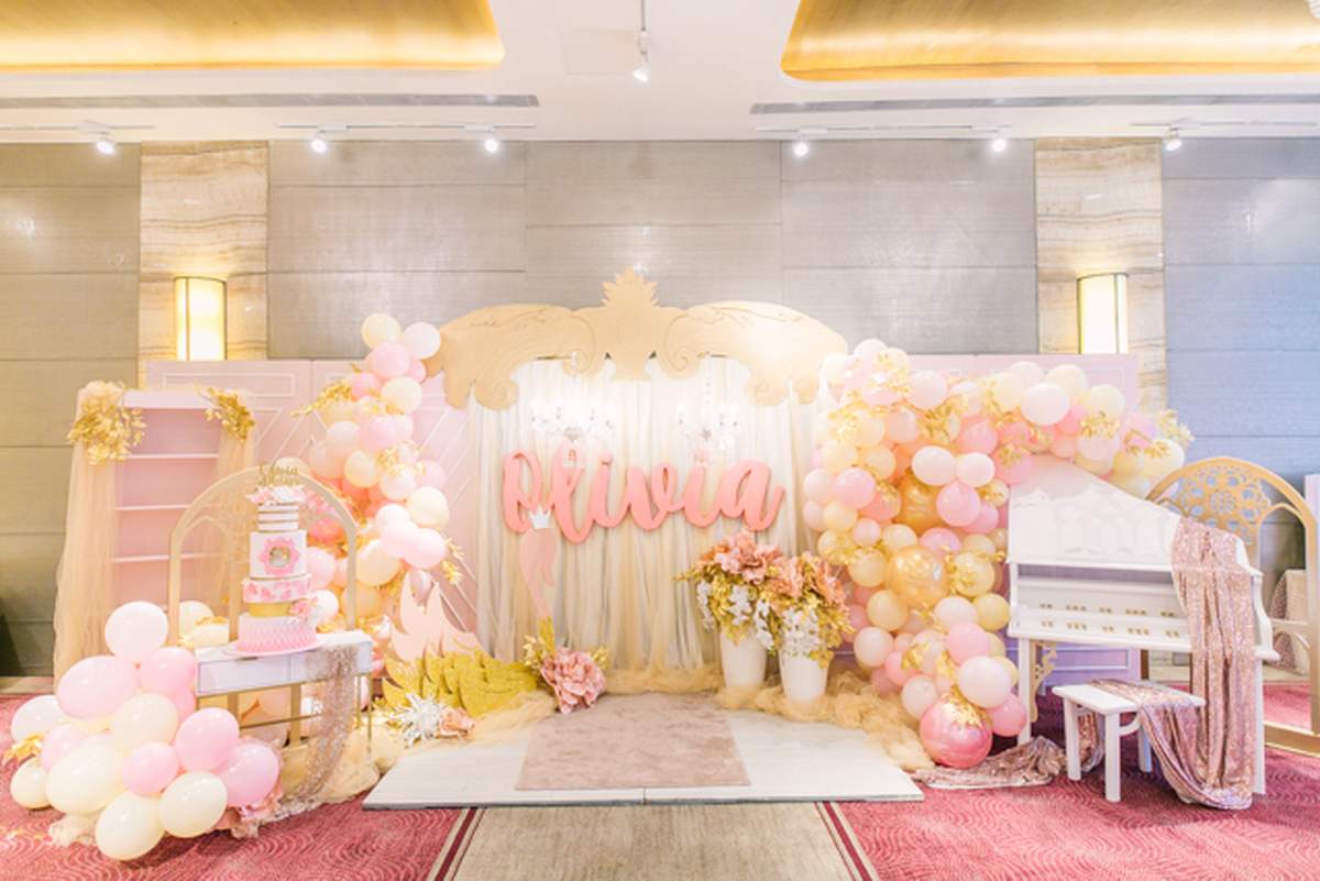 Oivia's Swan - Pink - Gold Birthday Party - Swan - Pink - Gold 