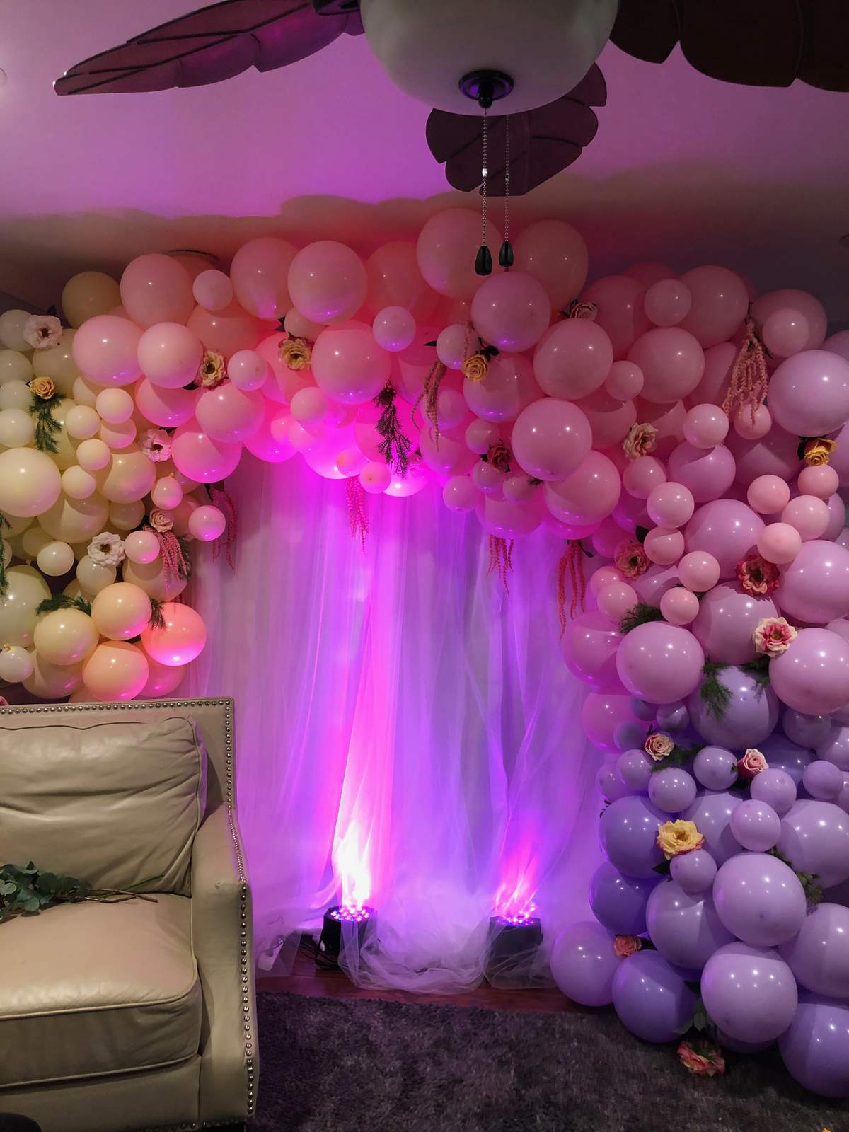 Girl babyshower Backdrop - Balloons