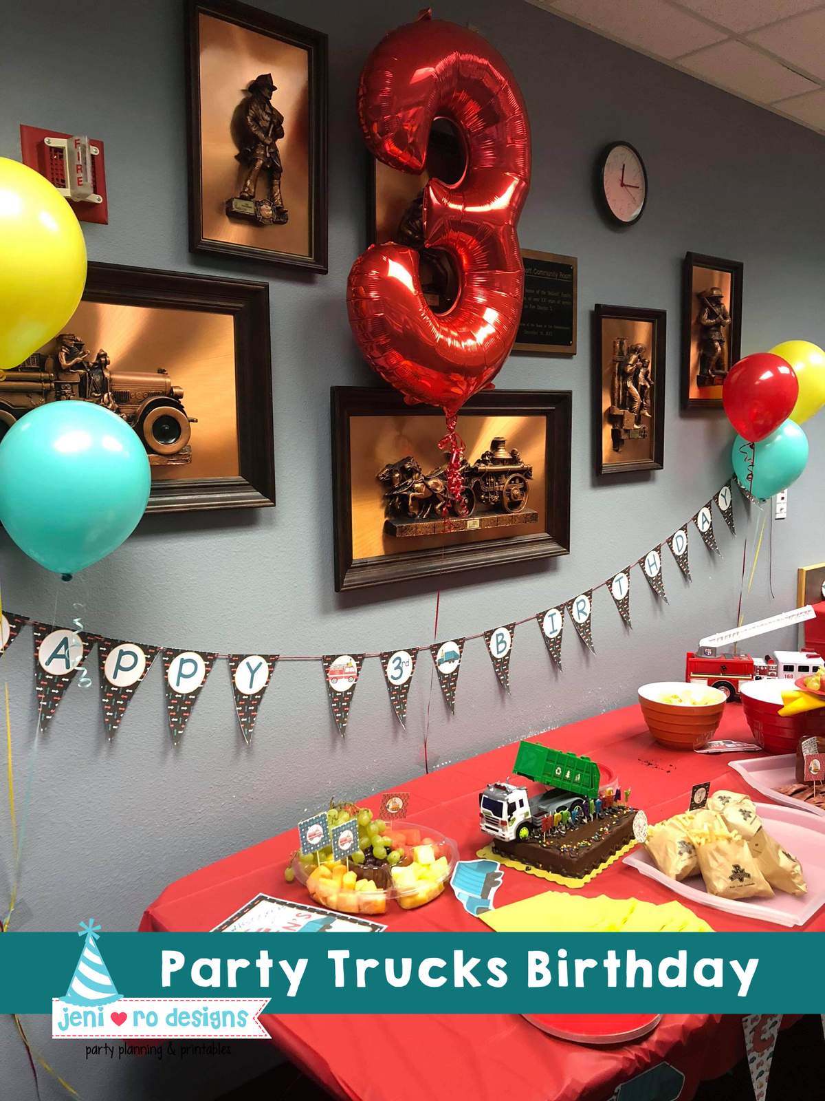 Party Trucks Birthday - Big Trucks, Fire trucks, Garbage Truck