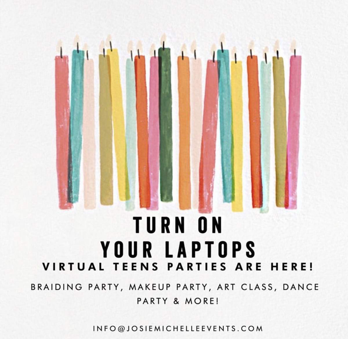 Virtual Teens Parties - Braiding, Makeup, Art, Dance and more!