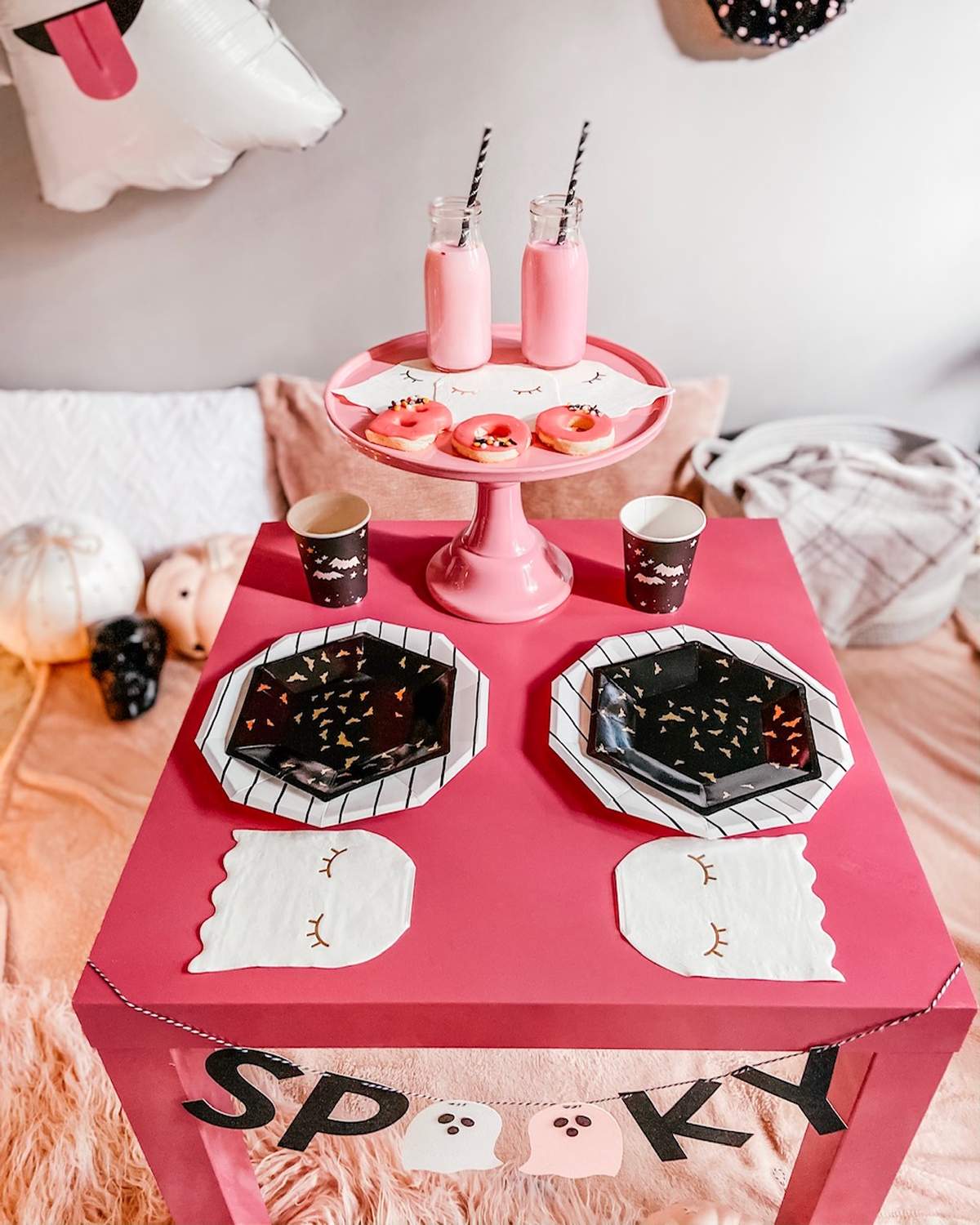 "Ghouls Only" Halloween Slumber Party! - Girly pink & black Halloween