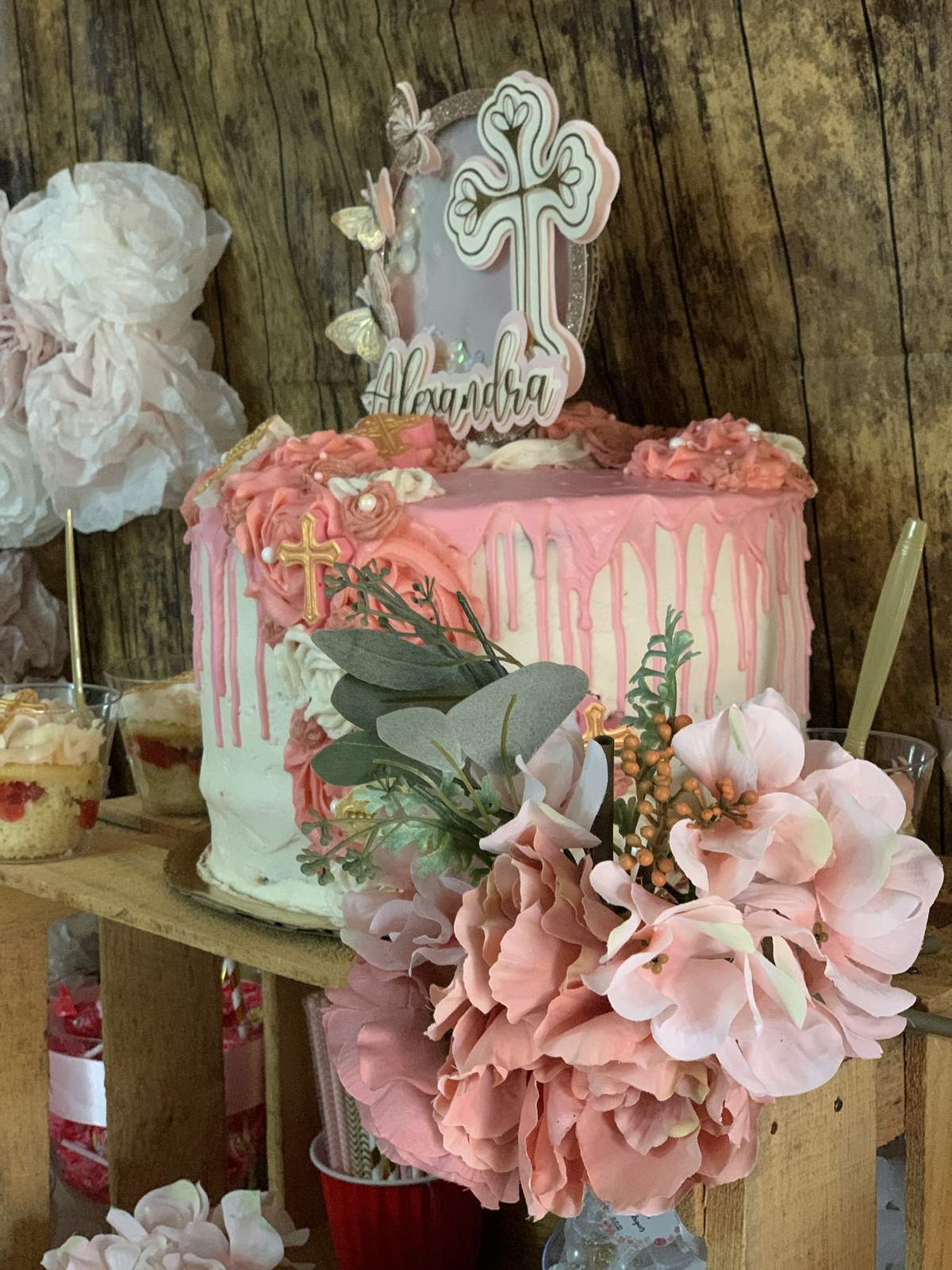 Girls pink butterfly baptism - Butterfly