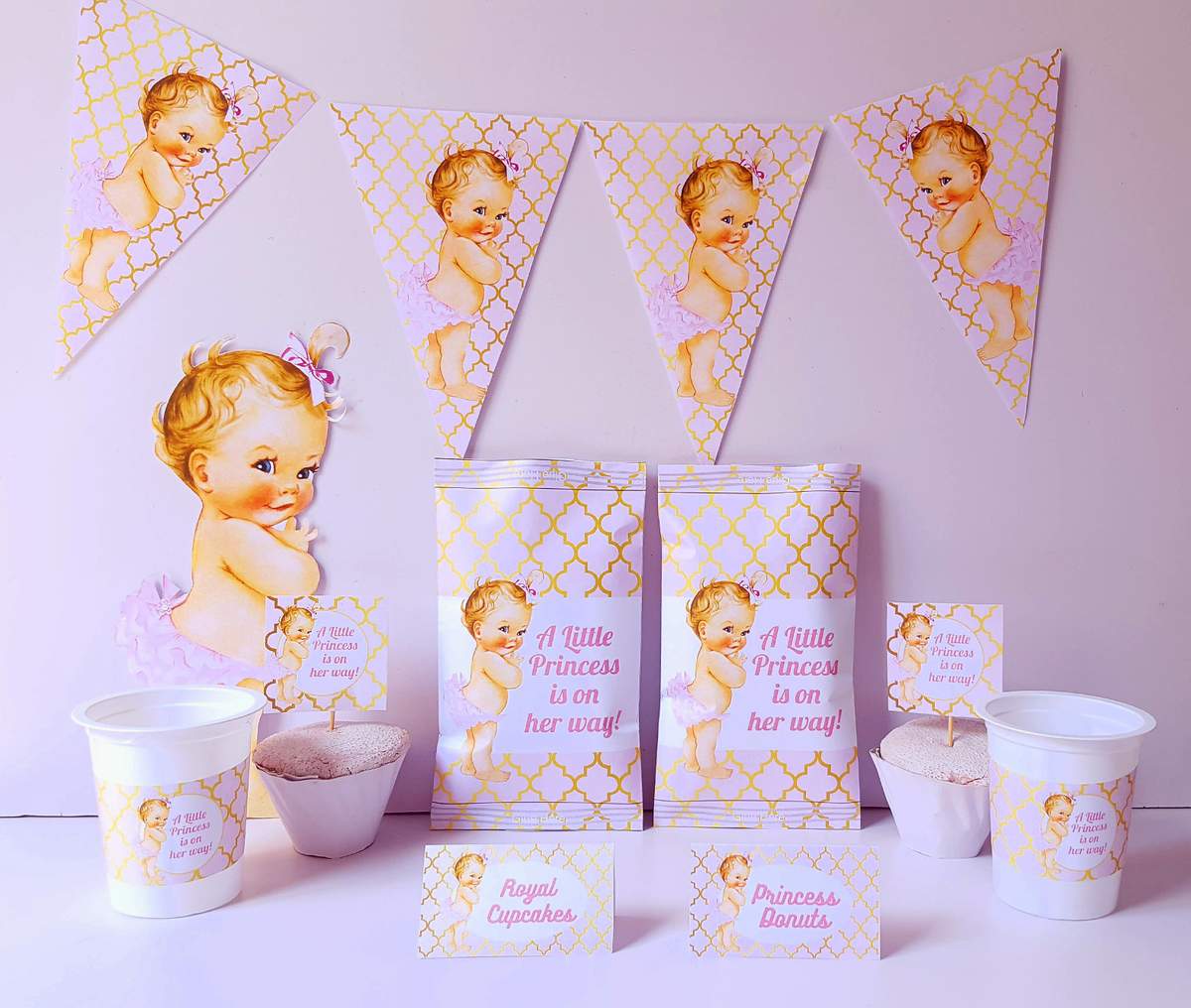 Pink and Gold Princess Baby Shower - Princess