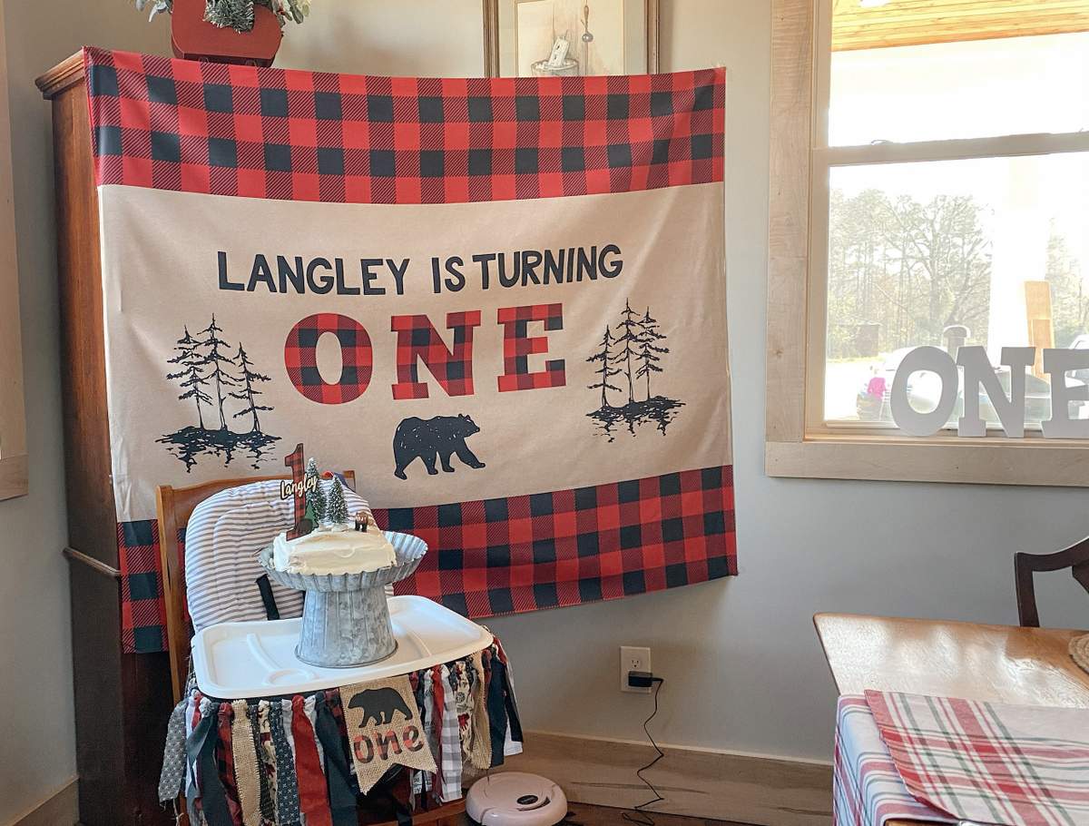 Lumberjack First Birthday Party Ideas - Lumberjack, Buffalo Plaid