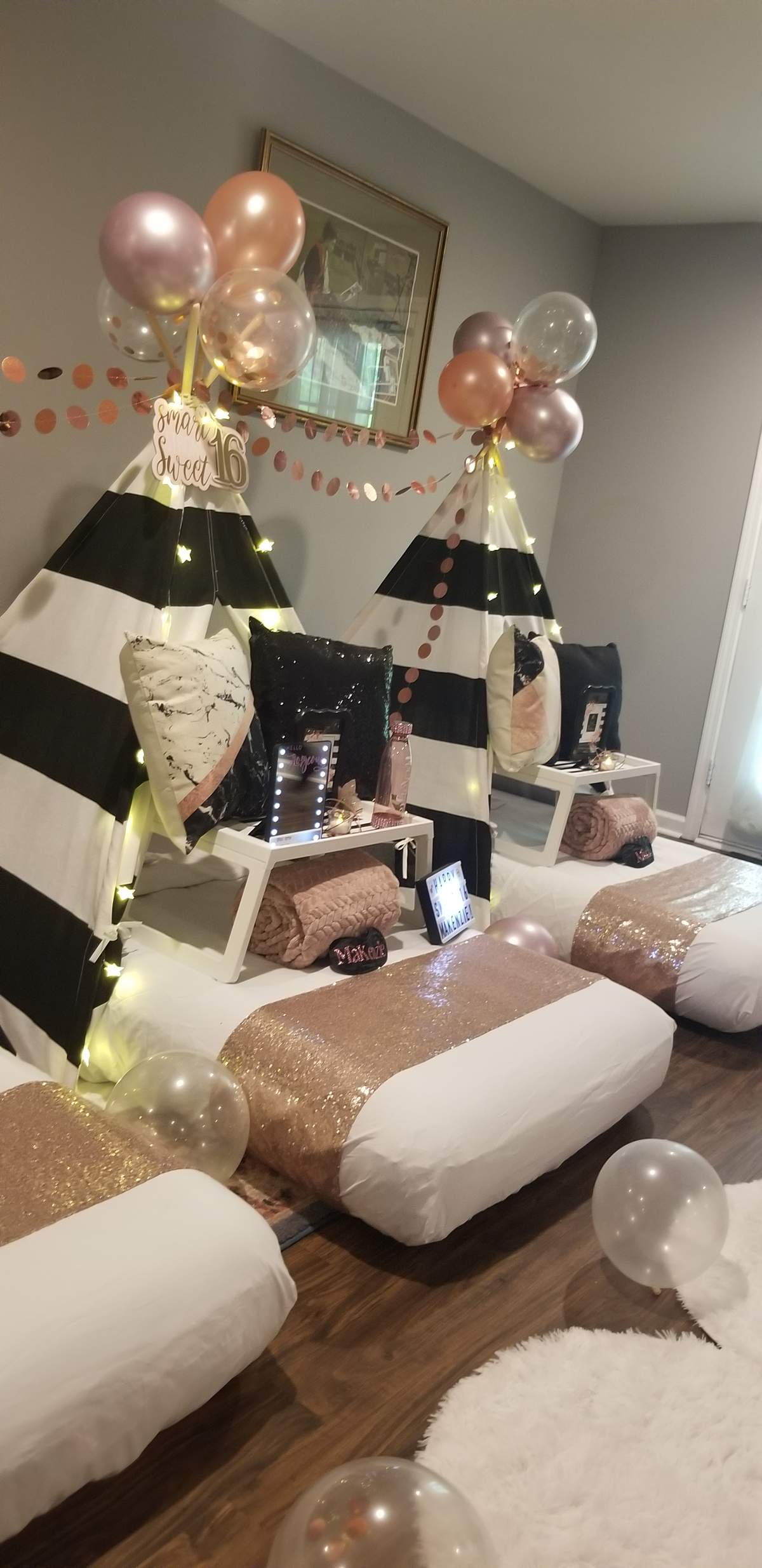 Rose Gold Glam Sweet 16 and Sip'n' Paint Party Ideas | Photo 1 of 7