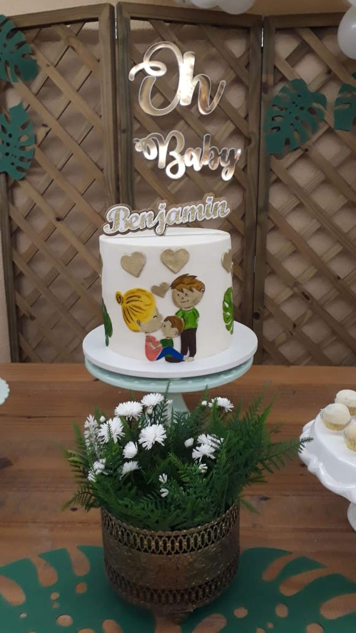 Benjamim's Baby Shower - Verde e branco