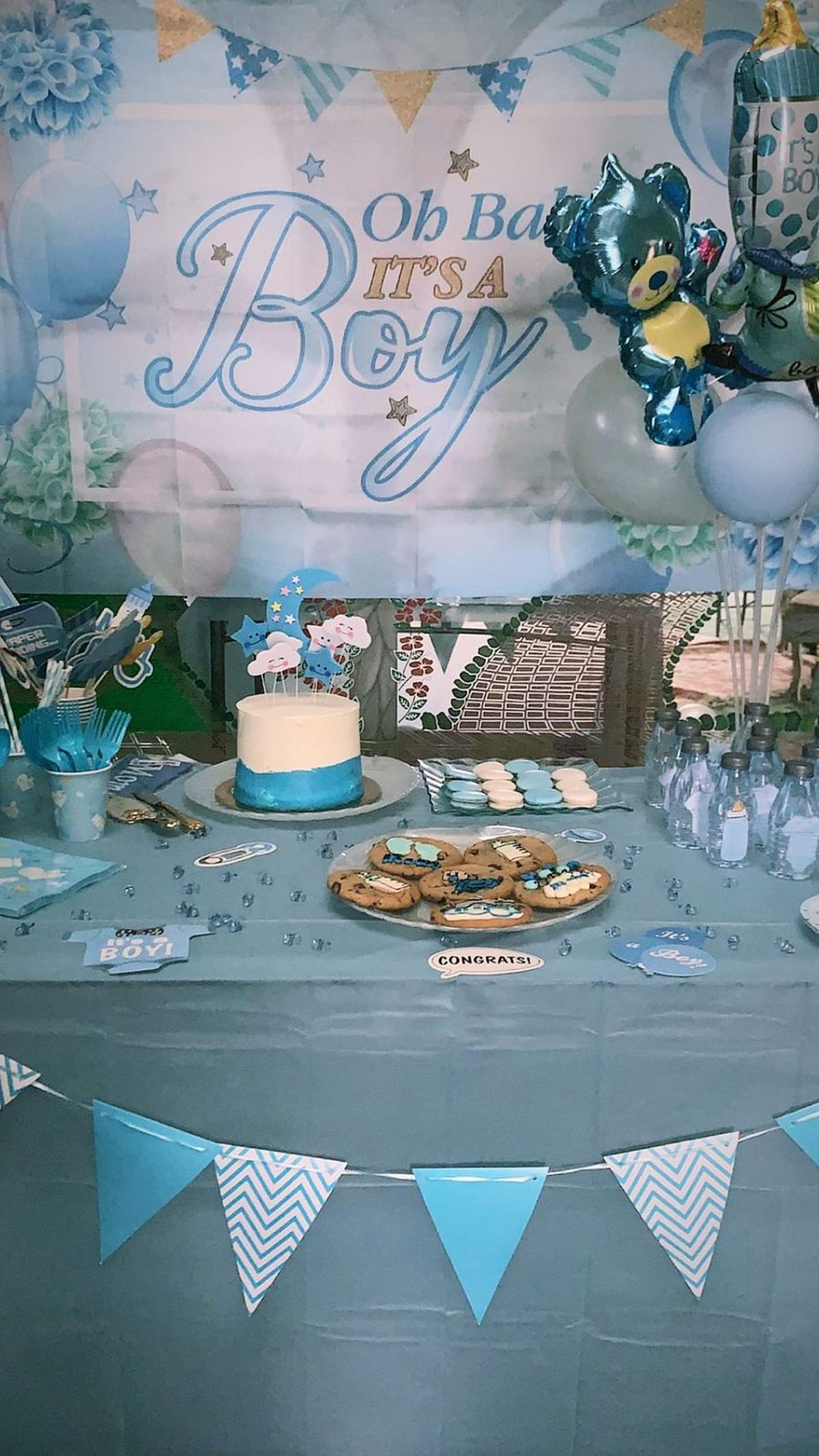Baby Shower - White and Blue Baby Shower
