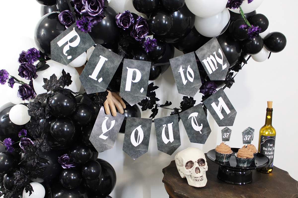 Wednesday Inspired Funeral Party Birthday Party Ideas Photo 1 of 11