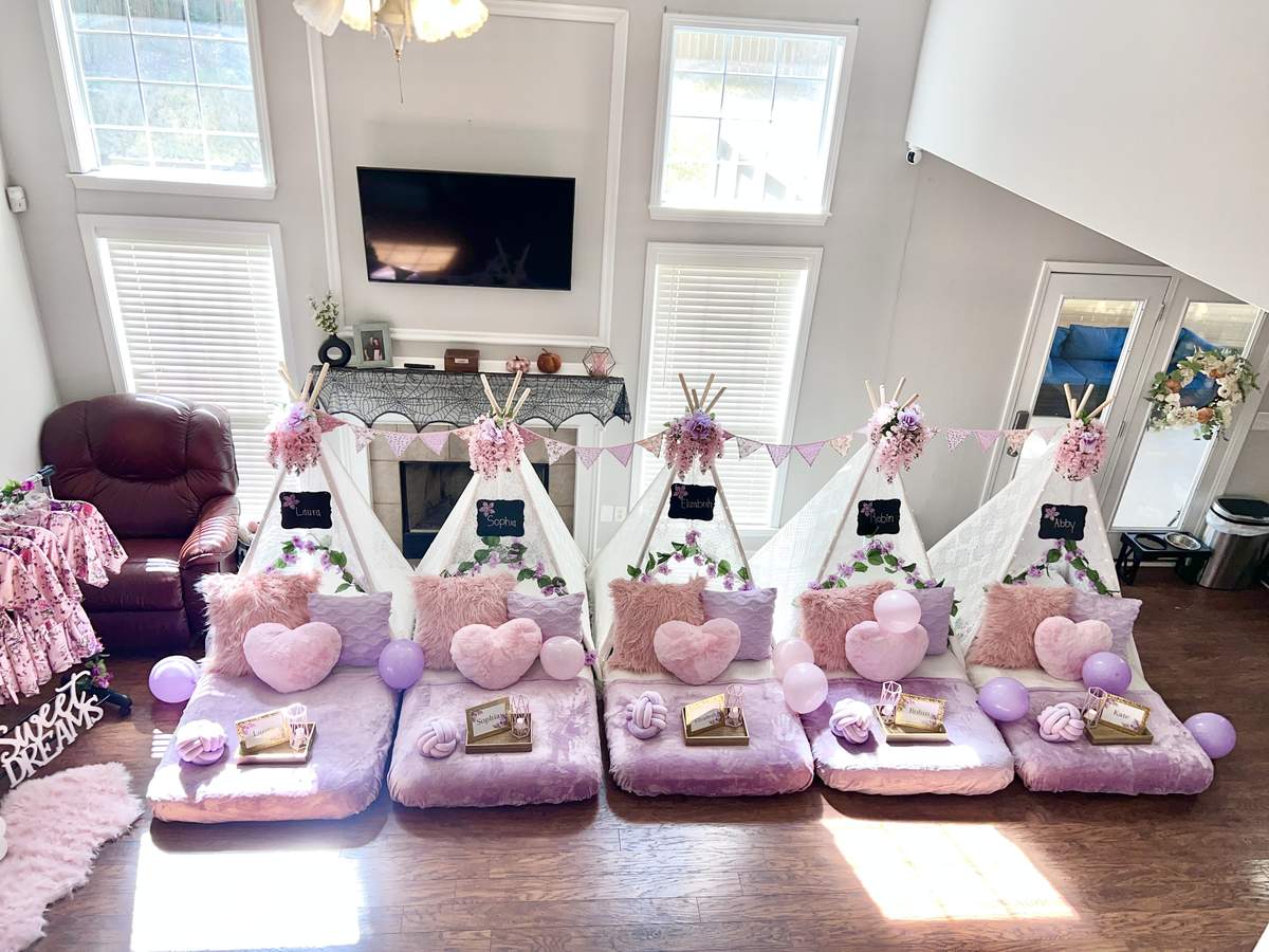 Princess Elizabeth 8th Birthday Sleepover   - Pink and Purple Blossom 
