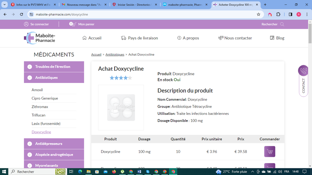 Doxycycline : Indications et Achat sans Ordonnance - Amazing Race