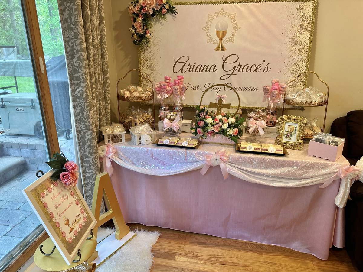 First Holy Communion  - Pink and Gold