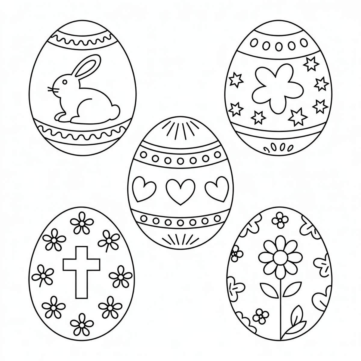 Kleurrijk Paasplezier – Paasei Kleurplaat Feestje! - Paaseieren, Lente, Kleuren, Creativiteit voor Kinderen