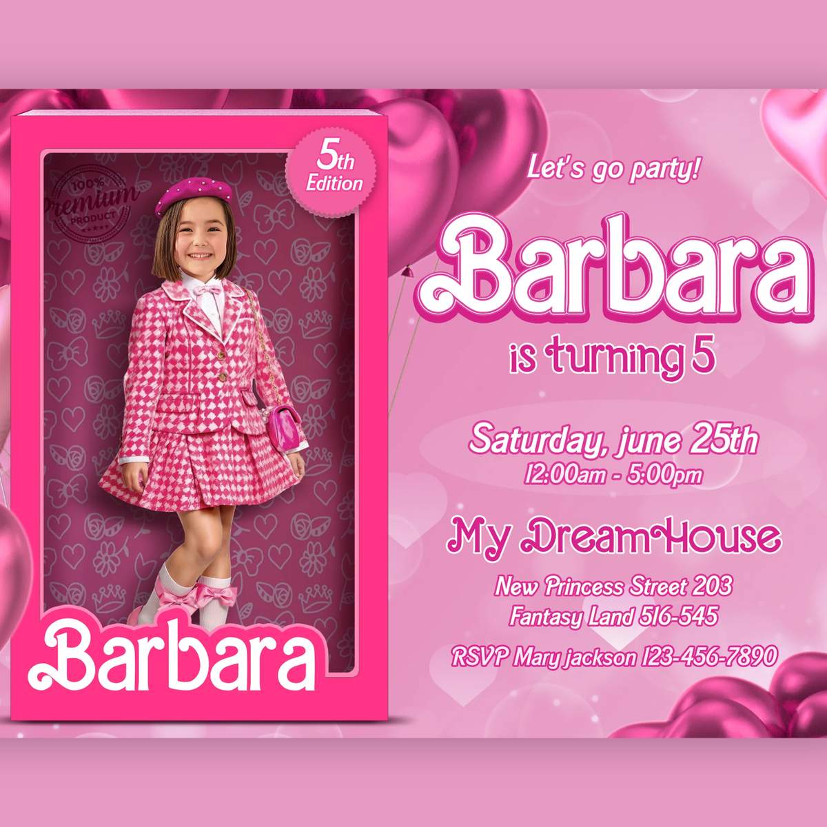 Doll Box Birthday Bash – Printable Kit for Stylish Girls! - Doll Box / Barbie Inspired
