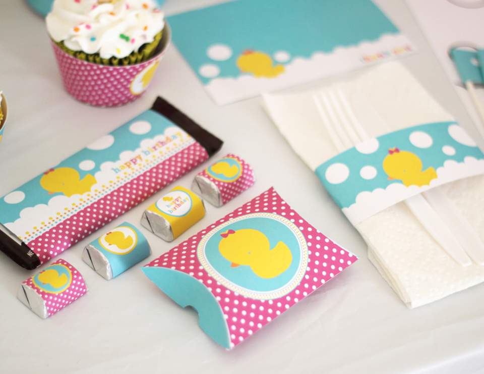 Birthday "Girl Rubber Ducky (Duckie) Birthday Printable Party Kit" | Catch My Party
