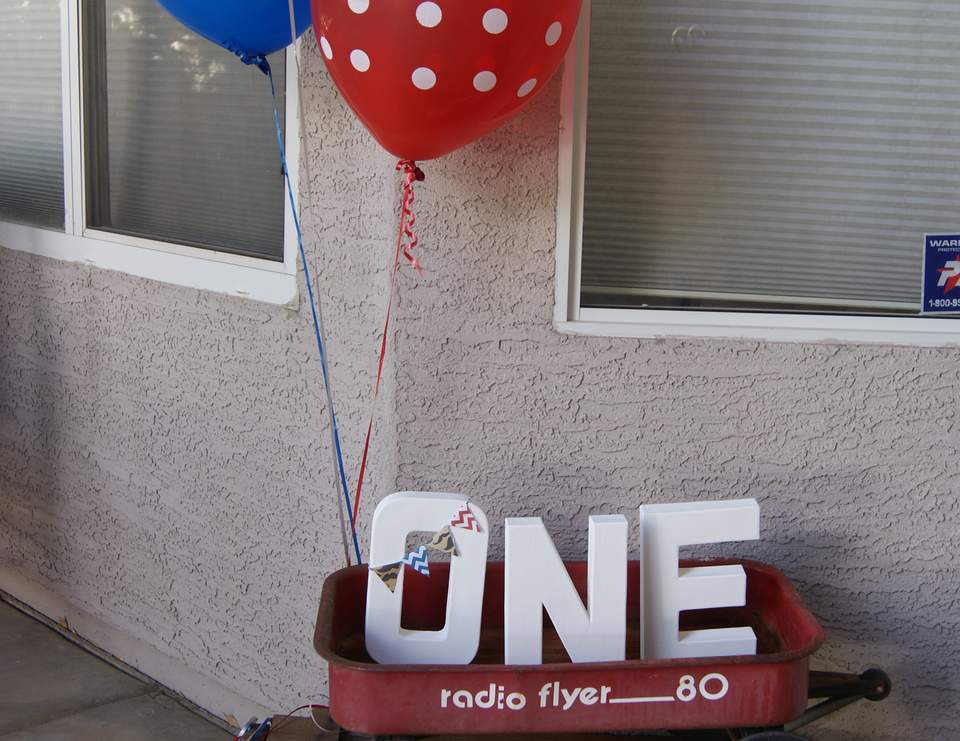 Little Man Mustache Bash, vintage toy, Red and Blue polka dot