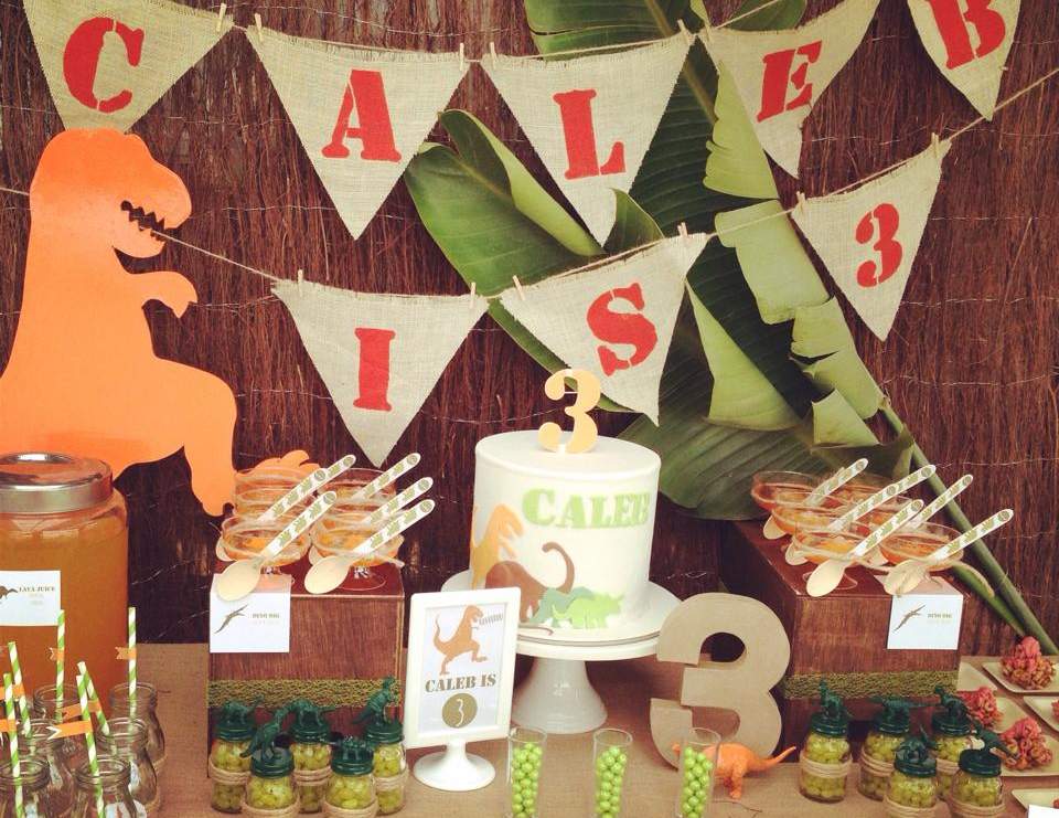 Dinosaurs / Dino / Birthday "Caleb's 3rd Birthday Party " Catch My Party