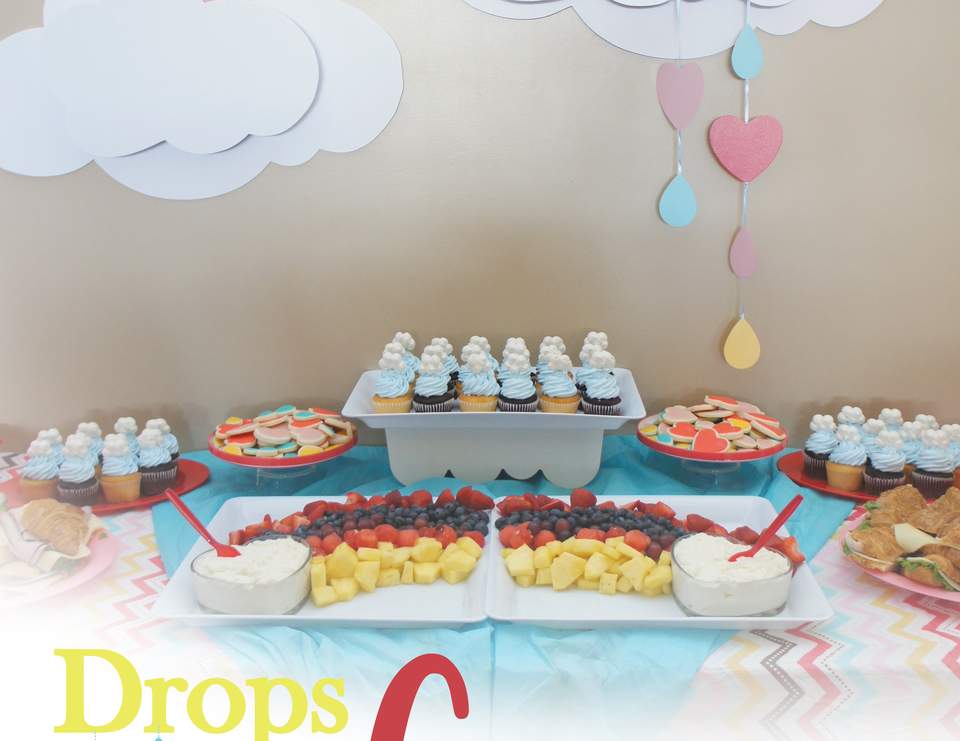 Rainbows, Raindrops and Hearts / Baby Shower "Drops of Love Baby Shower" Catch My Party