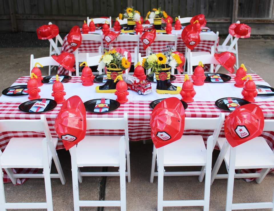 Thomas' "Blaze of a Time" Fireman 2nd Birthday Party - Fire Truck / Firefighter