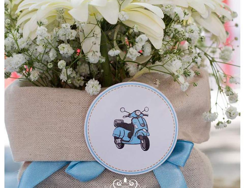 Vespa / Baptism "Vespa Birthday Party Baptism, Bike Birthday Party Baptism" Catch My Party