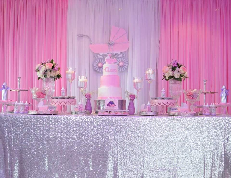 Baby Carriage / Baby Shower "Baby girl" Catch My Party