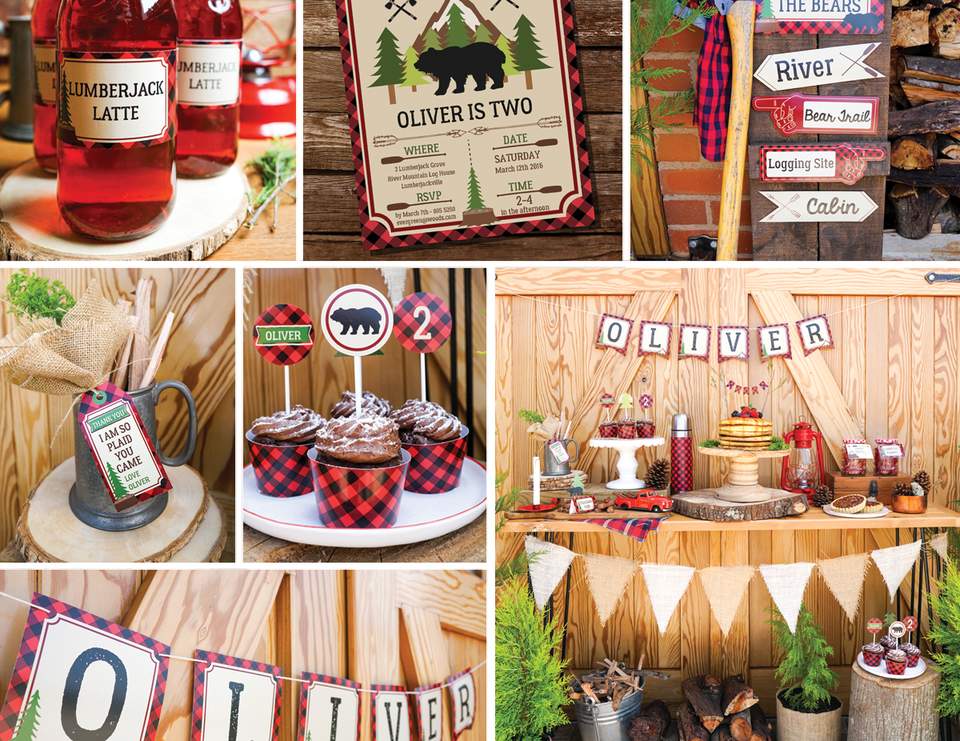Little lumberjack / Birthday " Little Lumberjack Party outdoor activities, grizzly bears