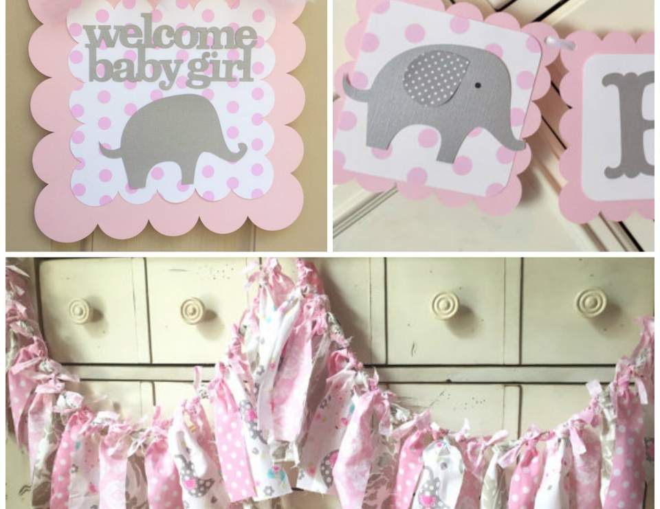 Elephant Baby Girl Shower / Baby Shower "Elephant Baby Shower Pink and