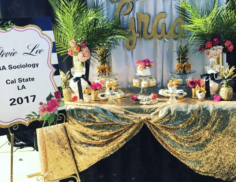 Floral/ Gold / Graduation/End of School "The Graduate " Catch My Party