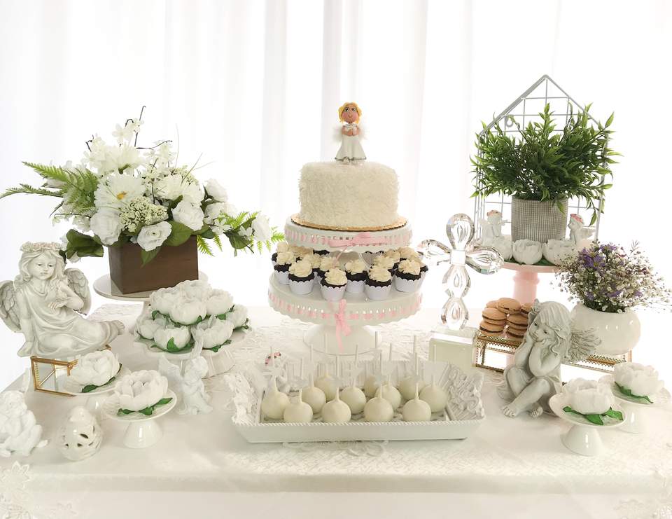 Christening / Baptism "Angels & Flowers Baptism" Catch My Party