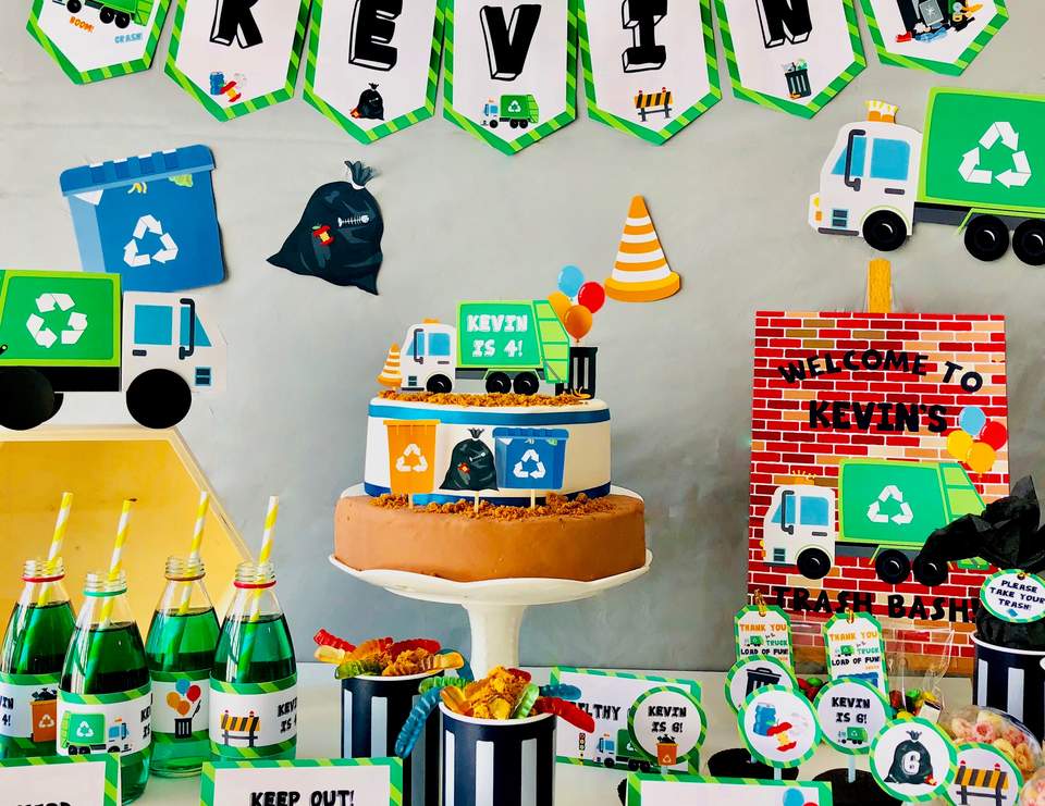 Garbage Truck / Birthday "Trash Bash Garbage Truck Party" Catch My Party