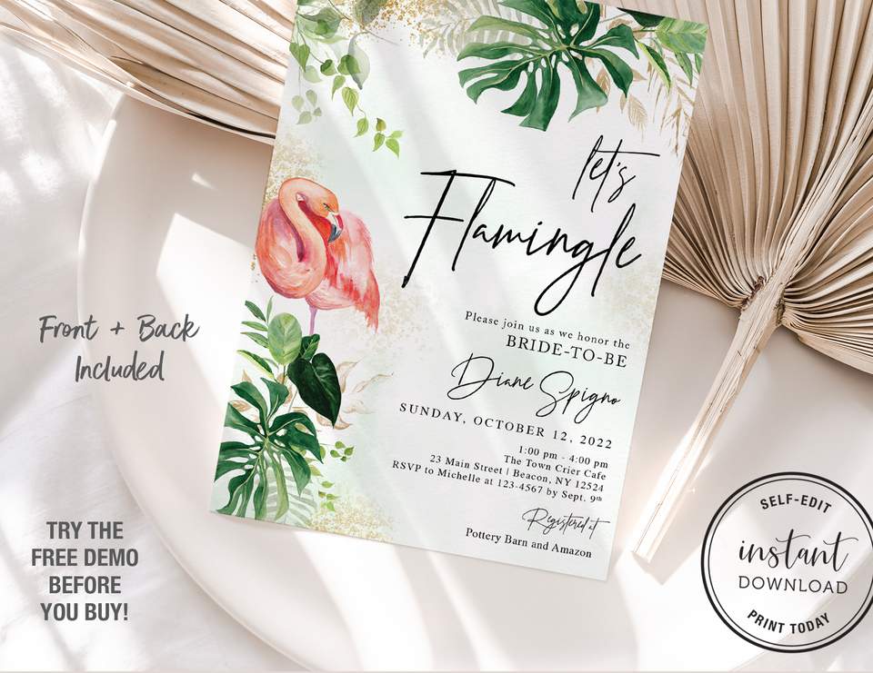 Flamingos / Bridal/Wedding Shower "Let's Flamingle!" Catch My Party